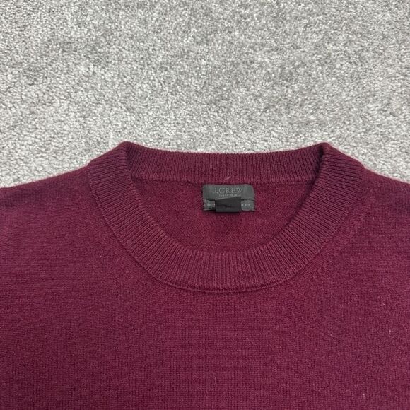 J.Crew Italian Cashmere Crew Neck Pullover Sweater Women Small Maroon 3/4 Sleeve - Picture 3 of 13